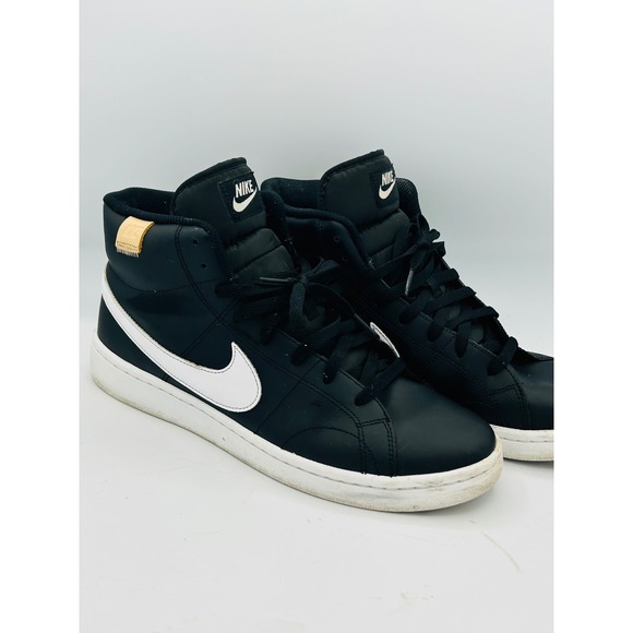 Nike Court Royale 2 Mid Black Onyx White Vachetta Tan Sneakers Men's Size 10 - Picture 1 of 5